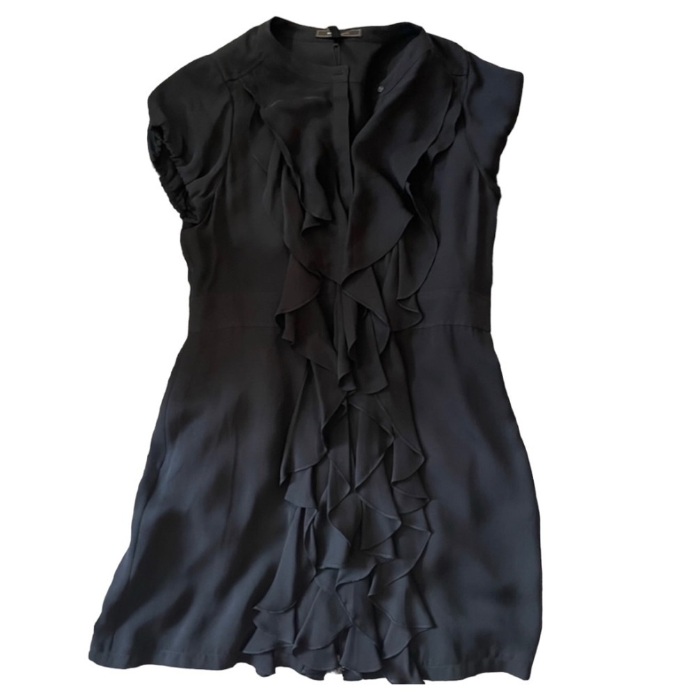 Bcbgmaxazria | Black Ruffle Dress | Size L